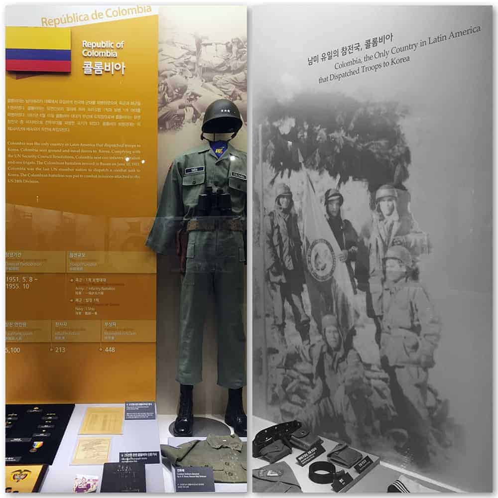 Colombia fue el único país latinoamericano que participó activamente apoyando a Corea de Sur en la guerra contra Corea del Norte.